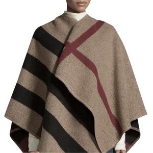 Burberry Check Wool & Cashmere Cape